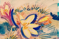 Ernst Ludwig Kirchner  Berganemone, um 1923, Aquarell über Bleistift auf chamois Halbkarton, 37,0 x 49,0 cm